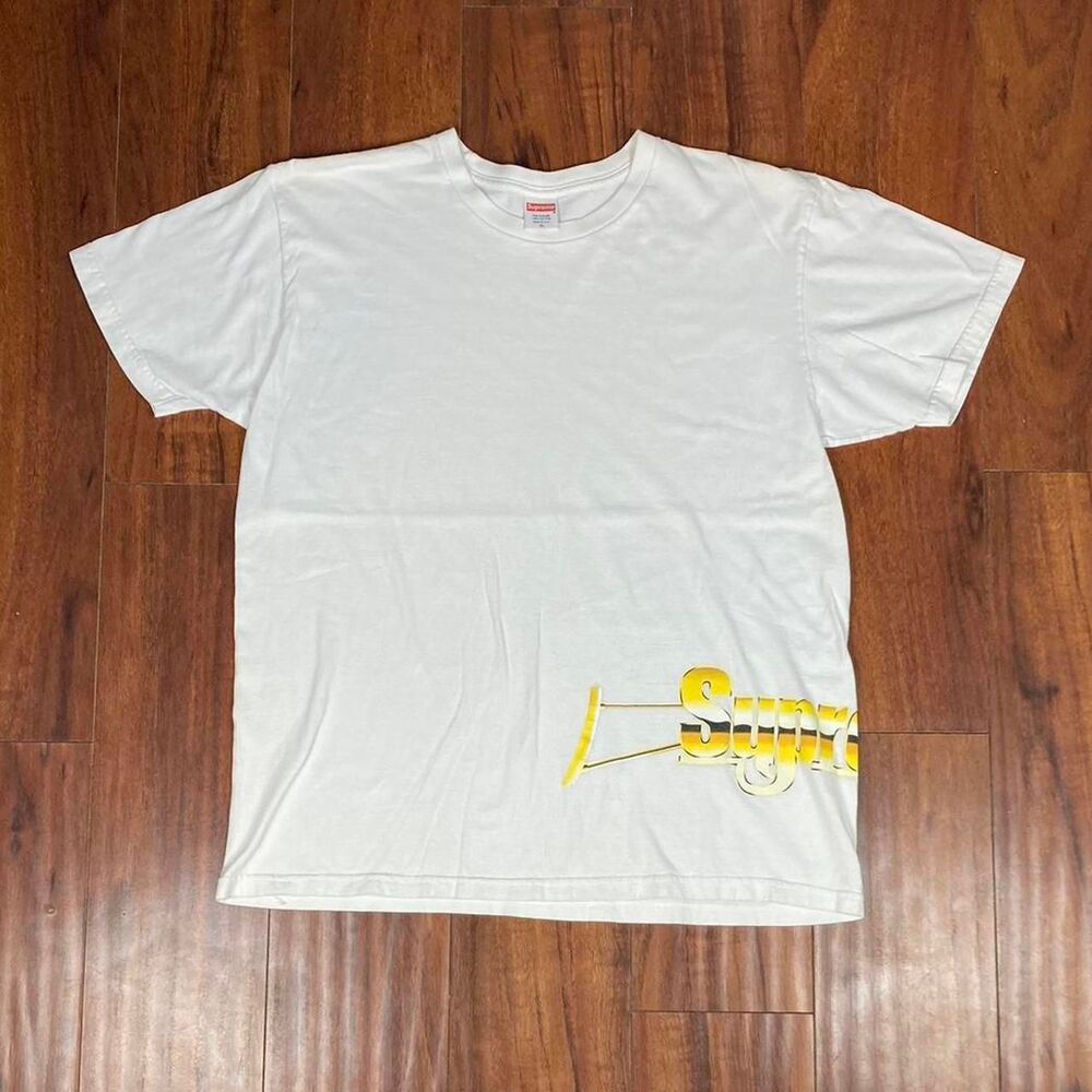 Supreme Gold Tommy-Gun Graphic T-Shirt